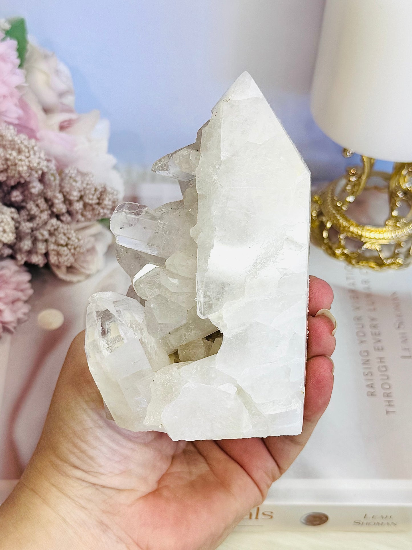 Large 12cm Chunky Clear Quartz Cluster Tower 538grams