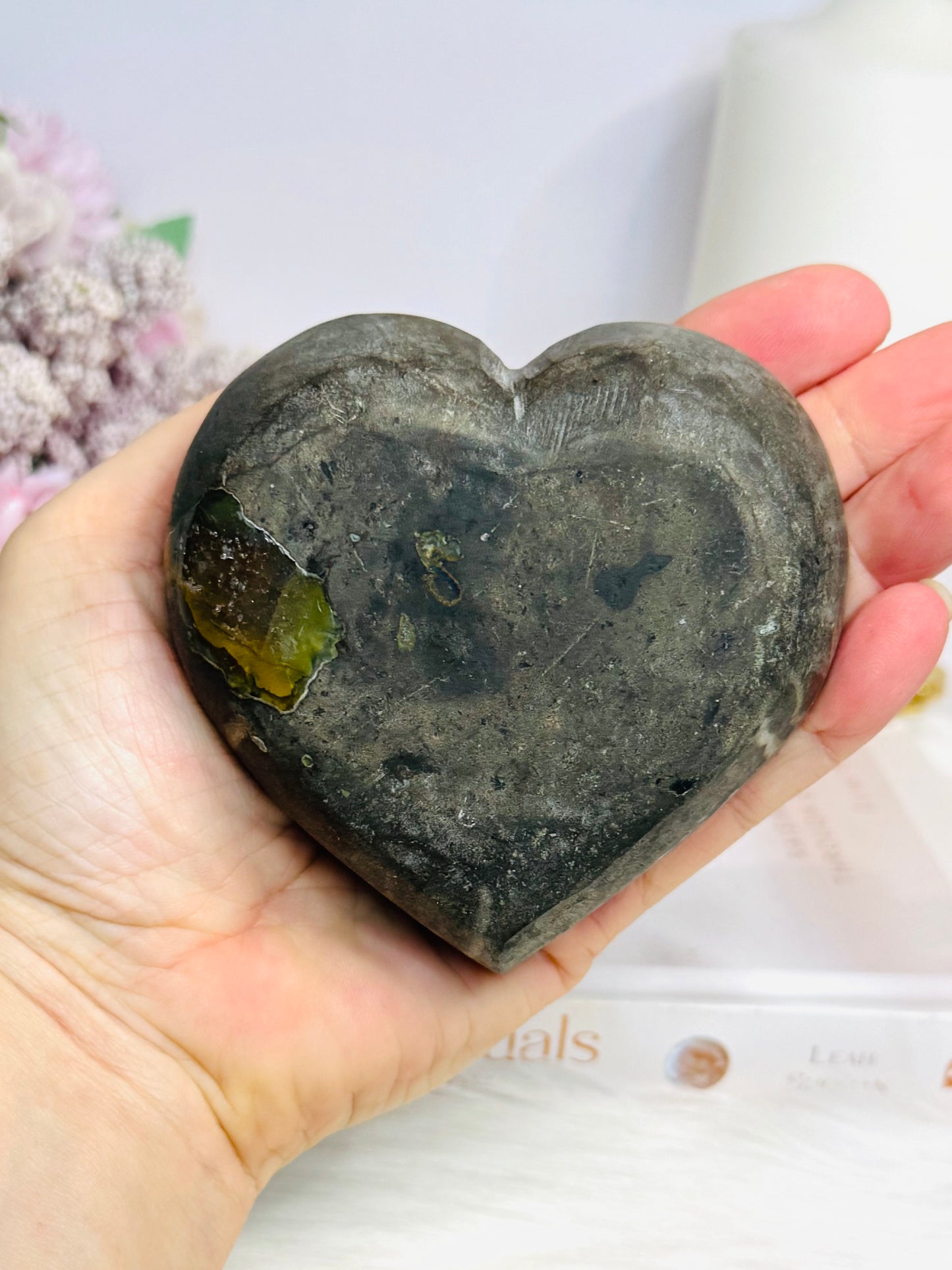 Large High Grade Amethyst Cluster Heart on Stand 414g