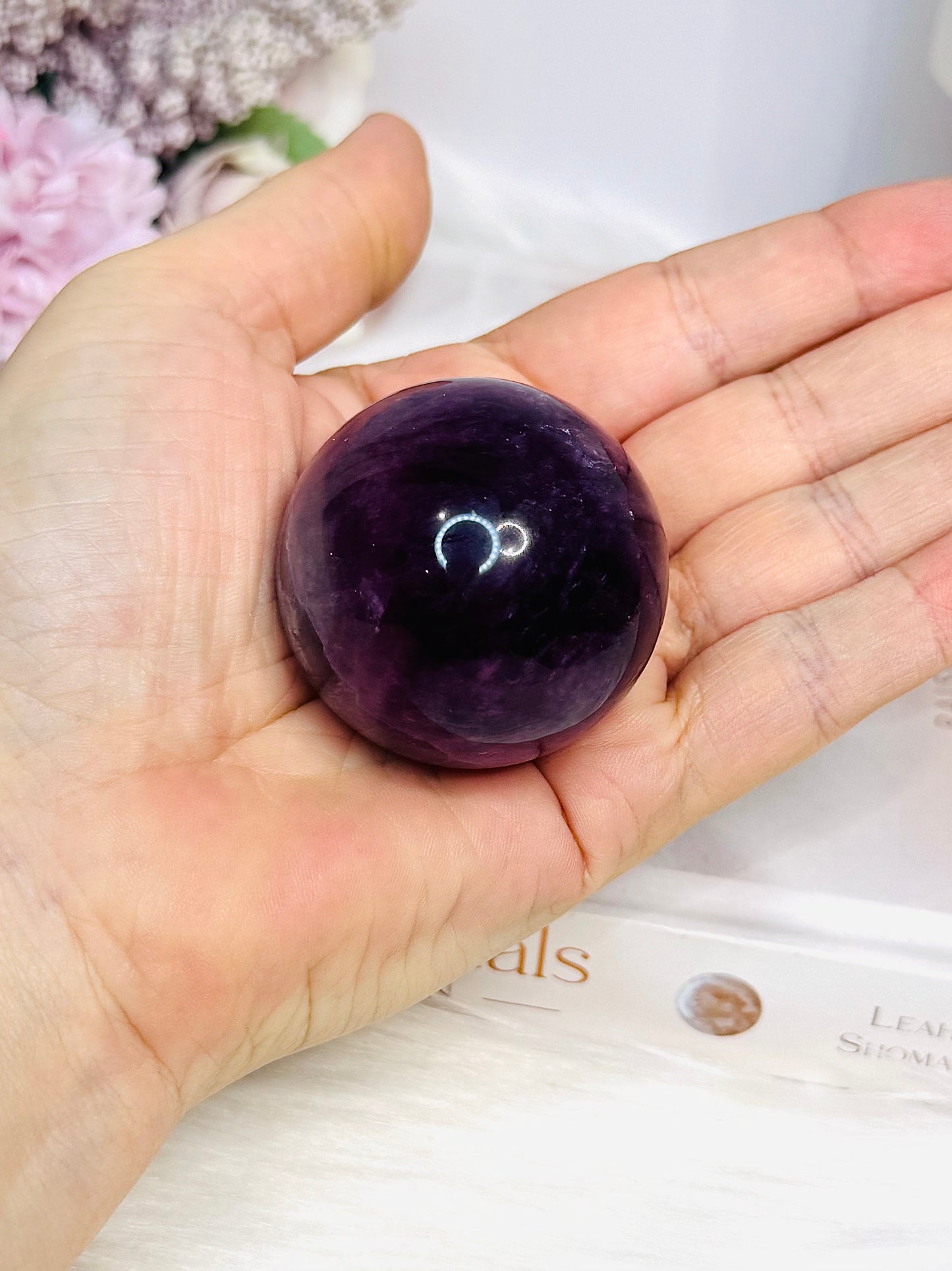 High Grade Purple Fluorite Sphere on Stand 140g