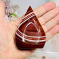 Red Striped Agate Flame With Carved Fish 8cm