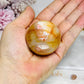 Carnelian Sphere on Gold Stand 137g