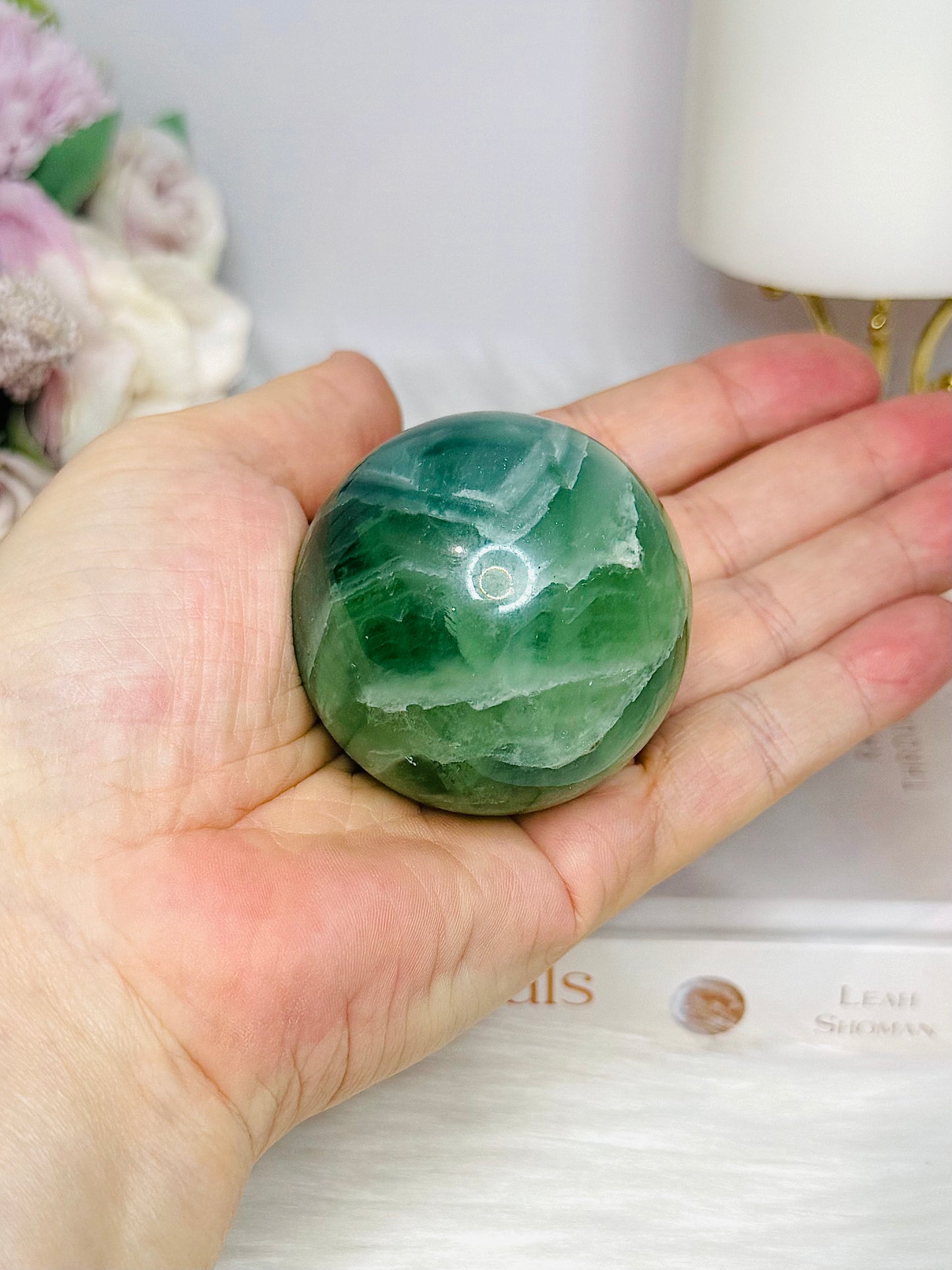 Green Fluorite Sphere on Stand 6cm