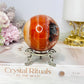 High Grade Druzy Carnelian Sphere on Stand 295g