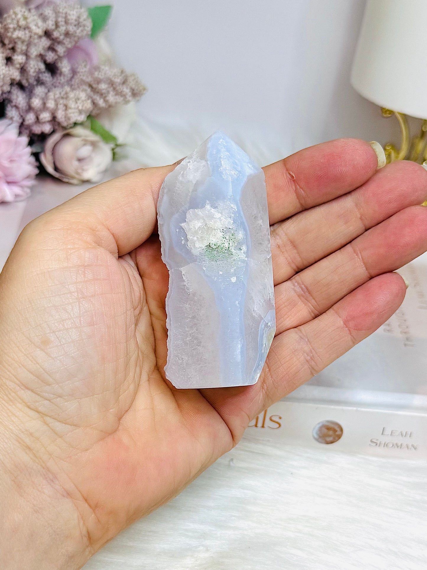 Druzy Blue Lace Agate Tower 7.5cm