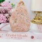 Large 439gram Druzy Pink Amethyst Carved Flame | Freeform From Brazil