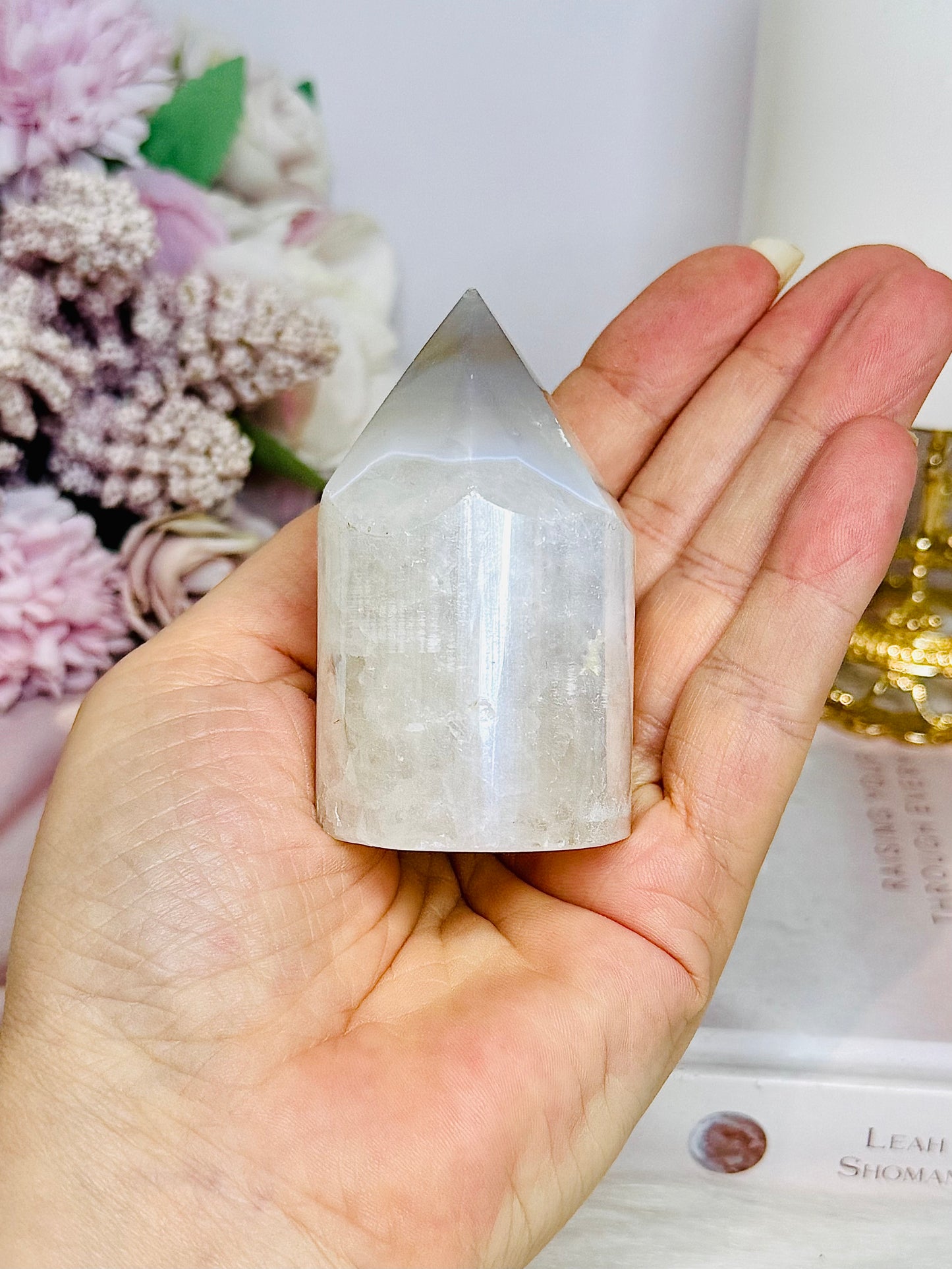 Angel Aura Druzy Agate Cylinder Point 7cm