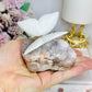 Chunky Pink Amethyst Cluster with White Jade Butterfly