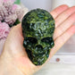 Green Jade Filigree Carved Skull 9cm