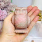 Large Pink Opal Carved Owl 8cm 305g