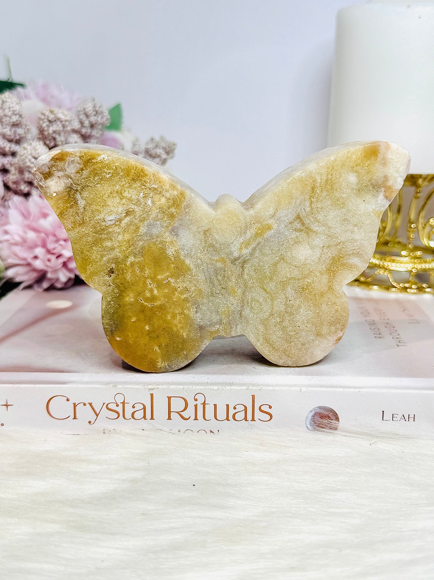 Pink Amethyst Carved Butterfly 13cm