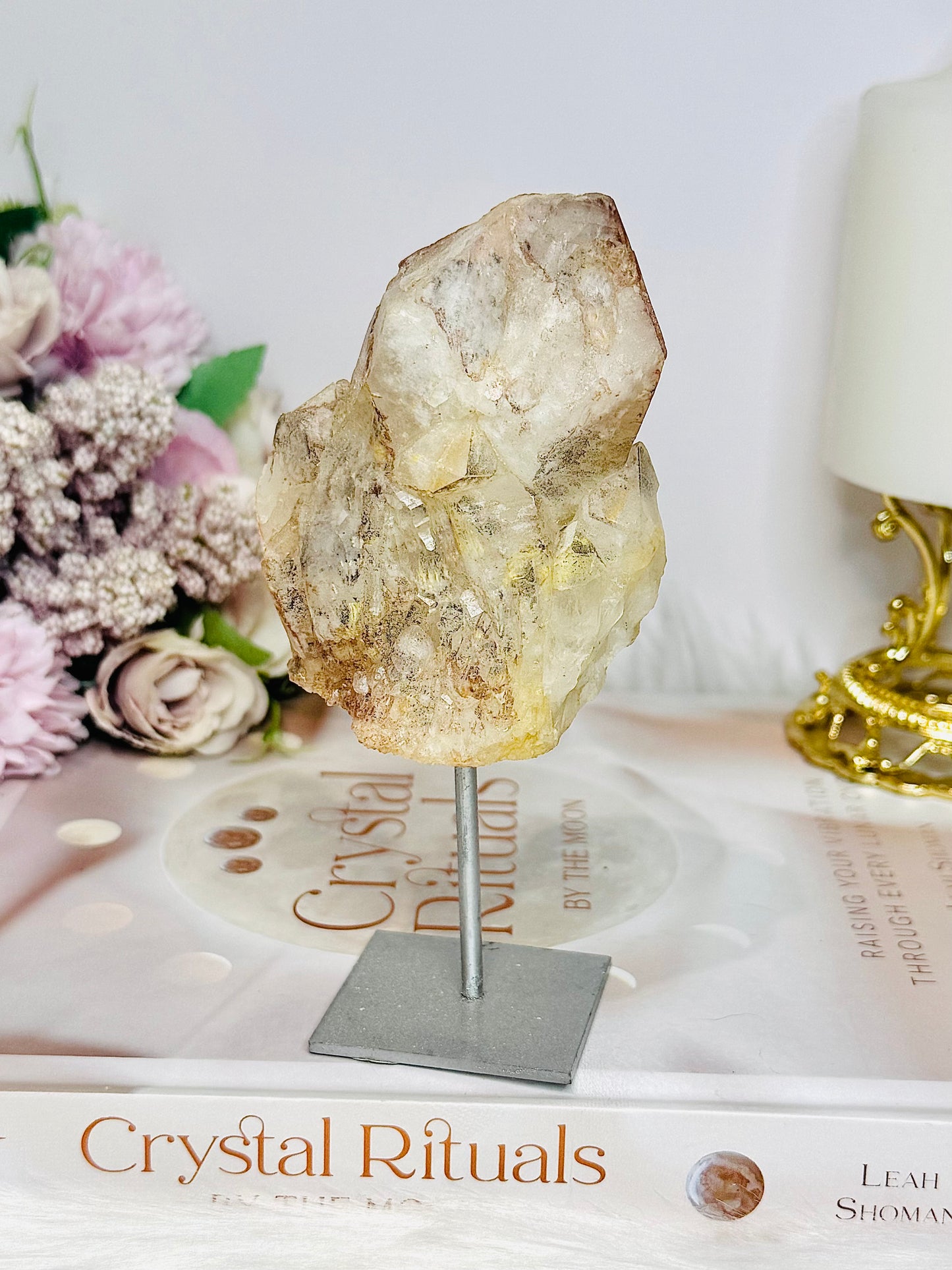 Natural Pink Lithium Cluster on Stand 13cm