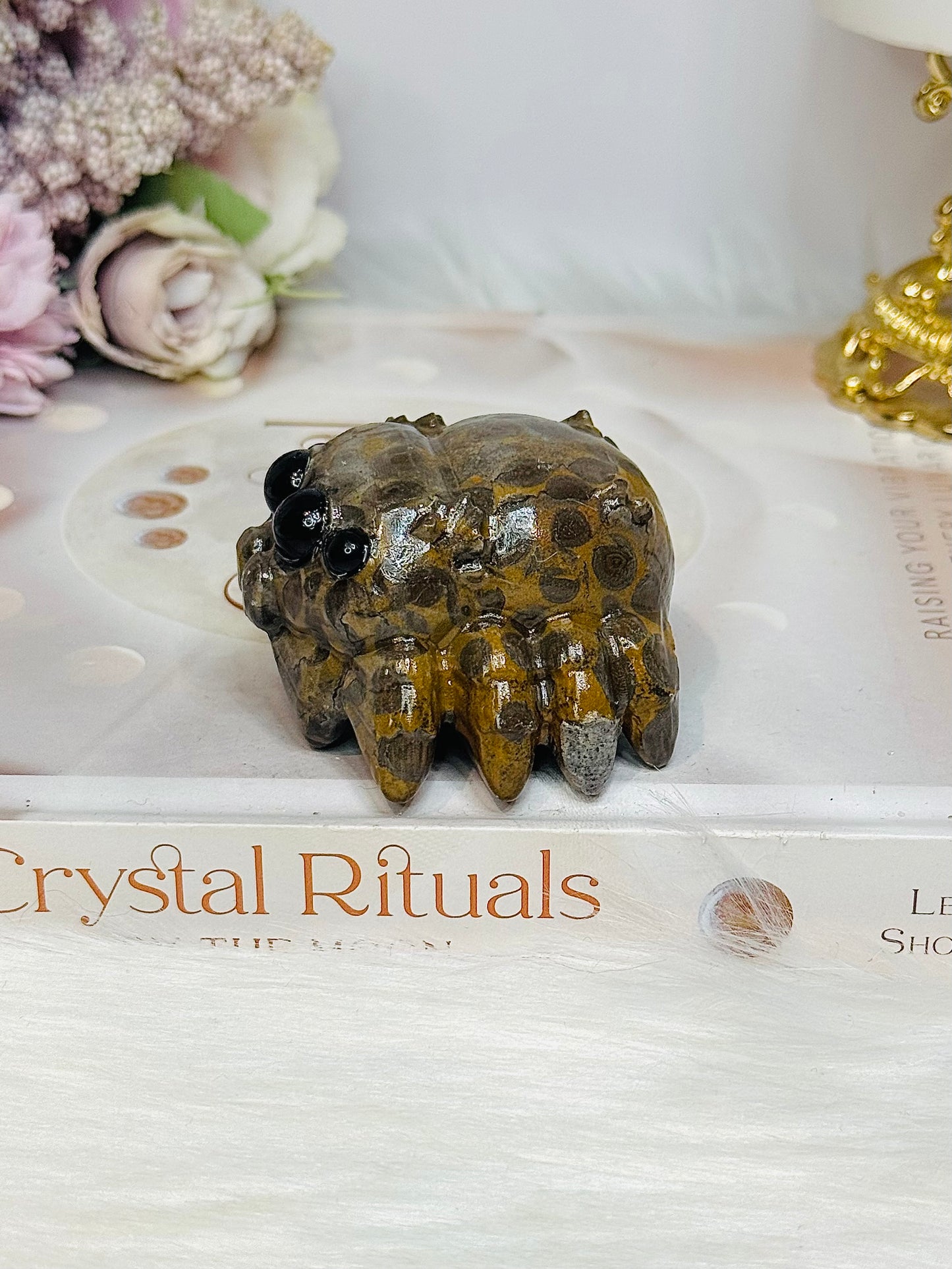 Ocean Jasper Spider Carving 5cm