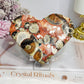 Large Money Agate Heart on Stand 12cm