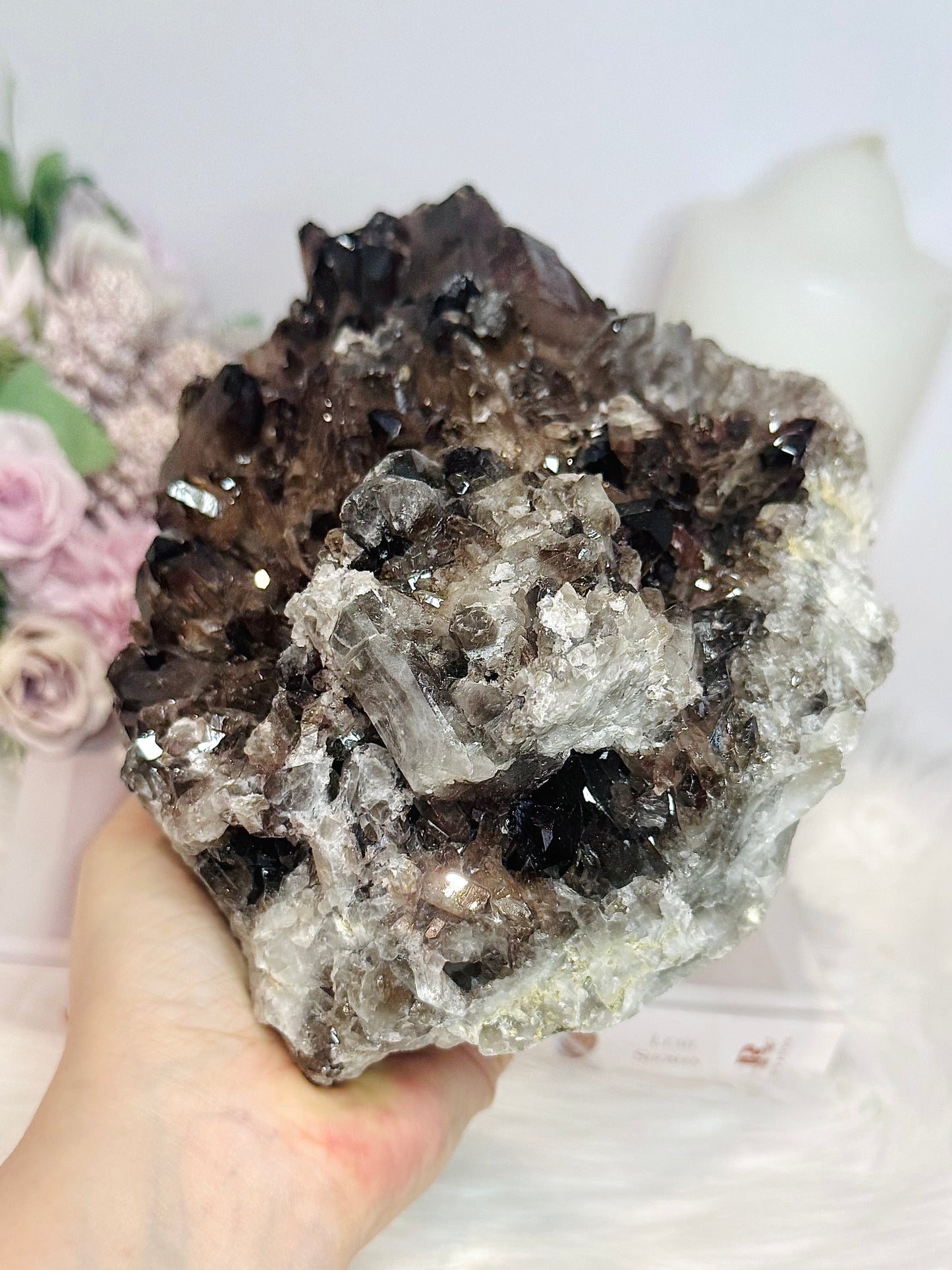 Large Smokey Quartz Cluster 2.37KG 17cm (Reduced as one missing/ damaged point)