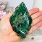 Moss Agate Carved Flower 11cm 209g