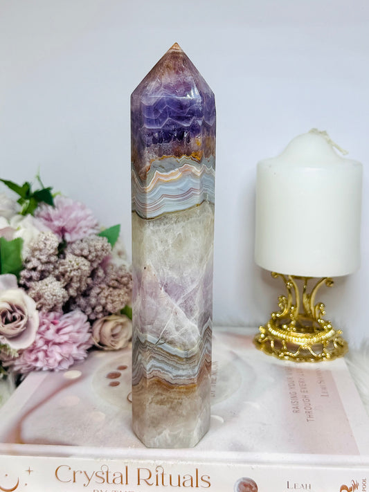 Large Amethyst X Agate Chunky Tower 21cm