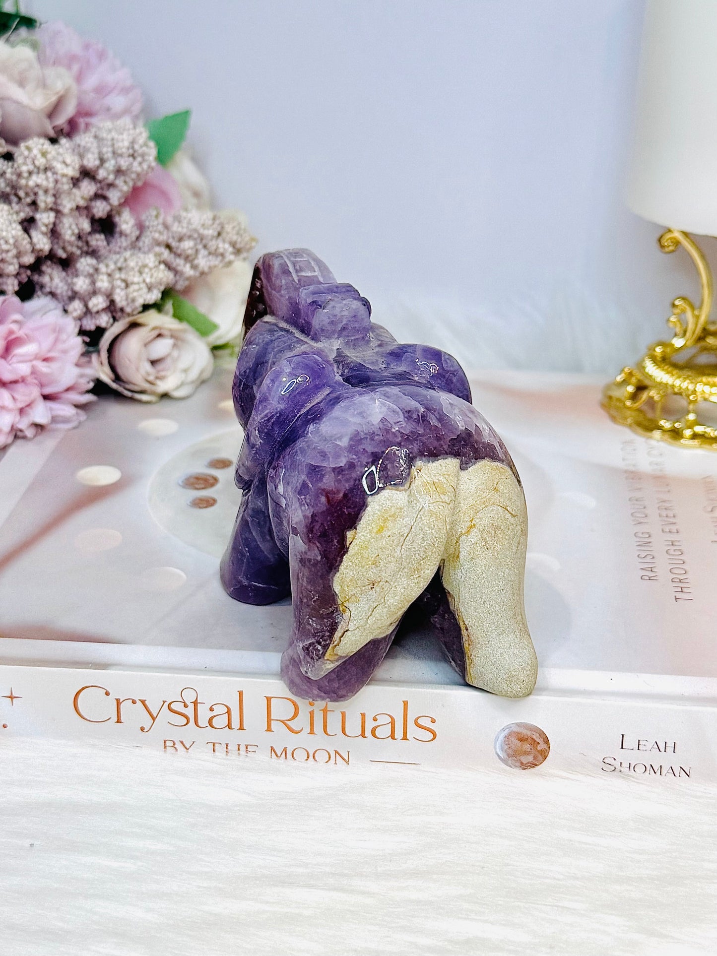 Amethyst X Mexican Lace Agate Elephant 11cm 410g