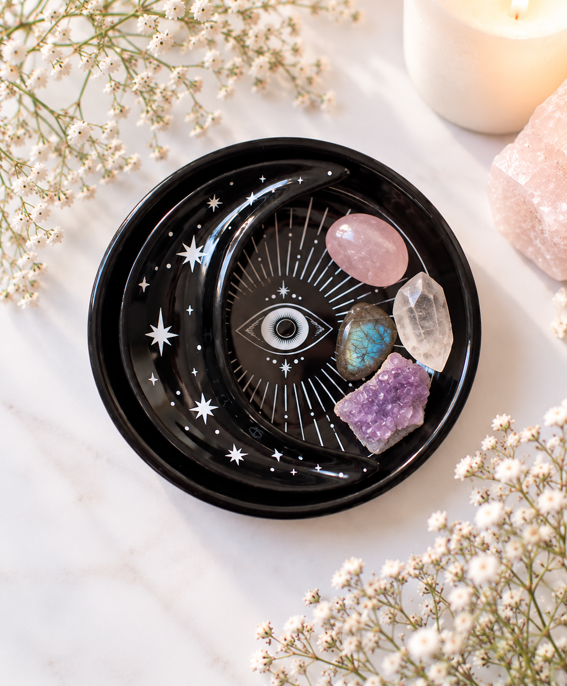 Spellbound Sky Stacking Moon Trinket Dish (crystals are display only)