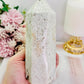 Large 15cm Chunky 558gram White Druzy Agate Tower