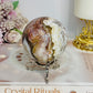 Large Mexican Crazy Lace Agate Druzy Sphere on Stand 376g
