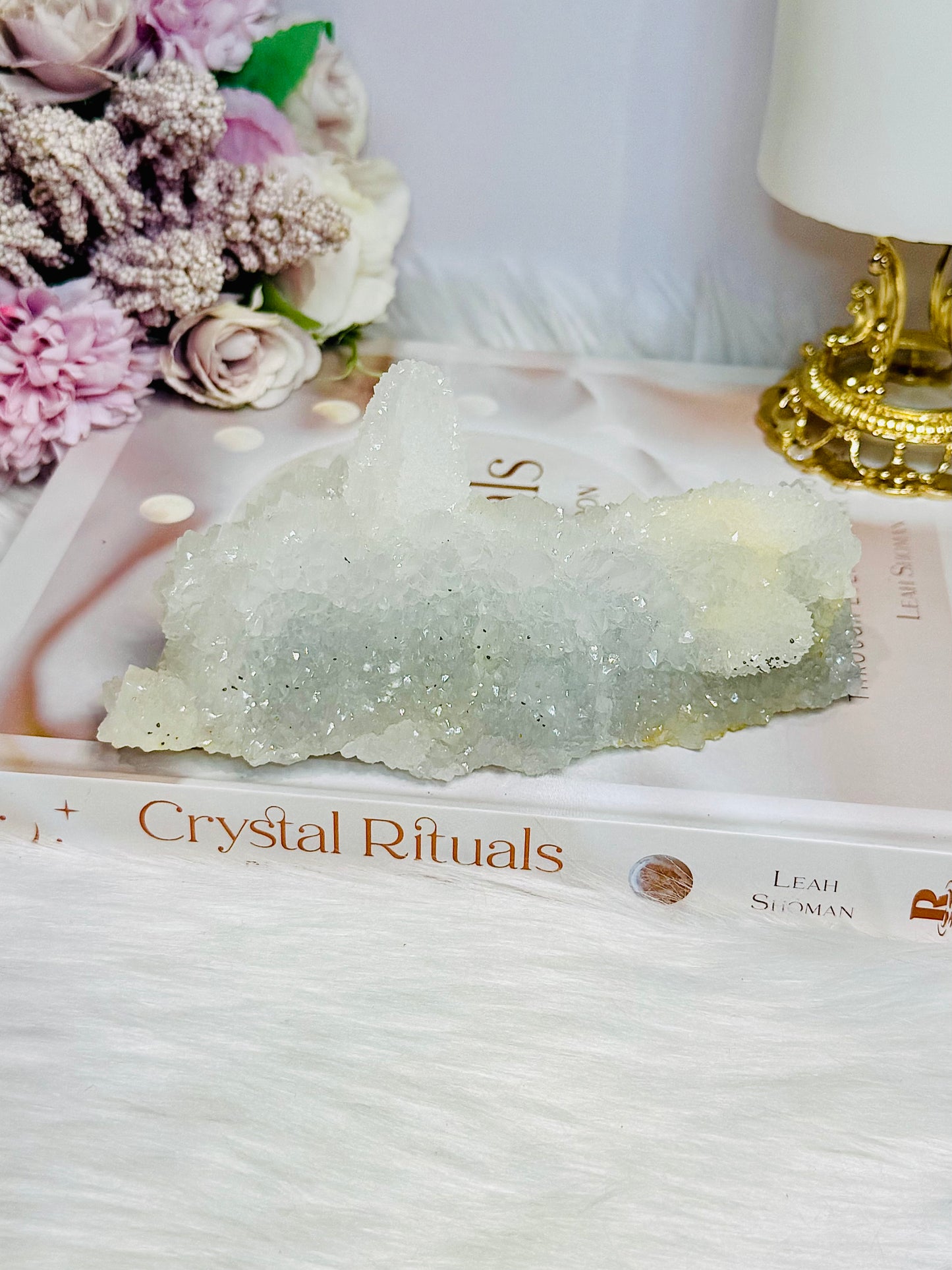 Rare White Apophyllite Crystal Stalactite Formation Specimen 14cm 420g