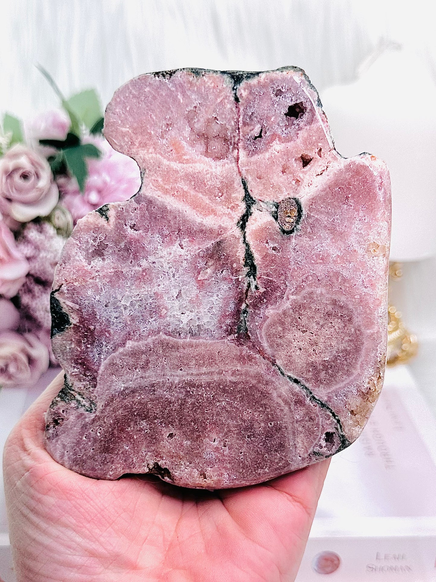 Gorgeous Natural Pink Amethyst Slab From Brazil 13cm