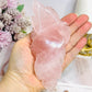 Large Rose Quartz Carved Rose on Stand 15cm