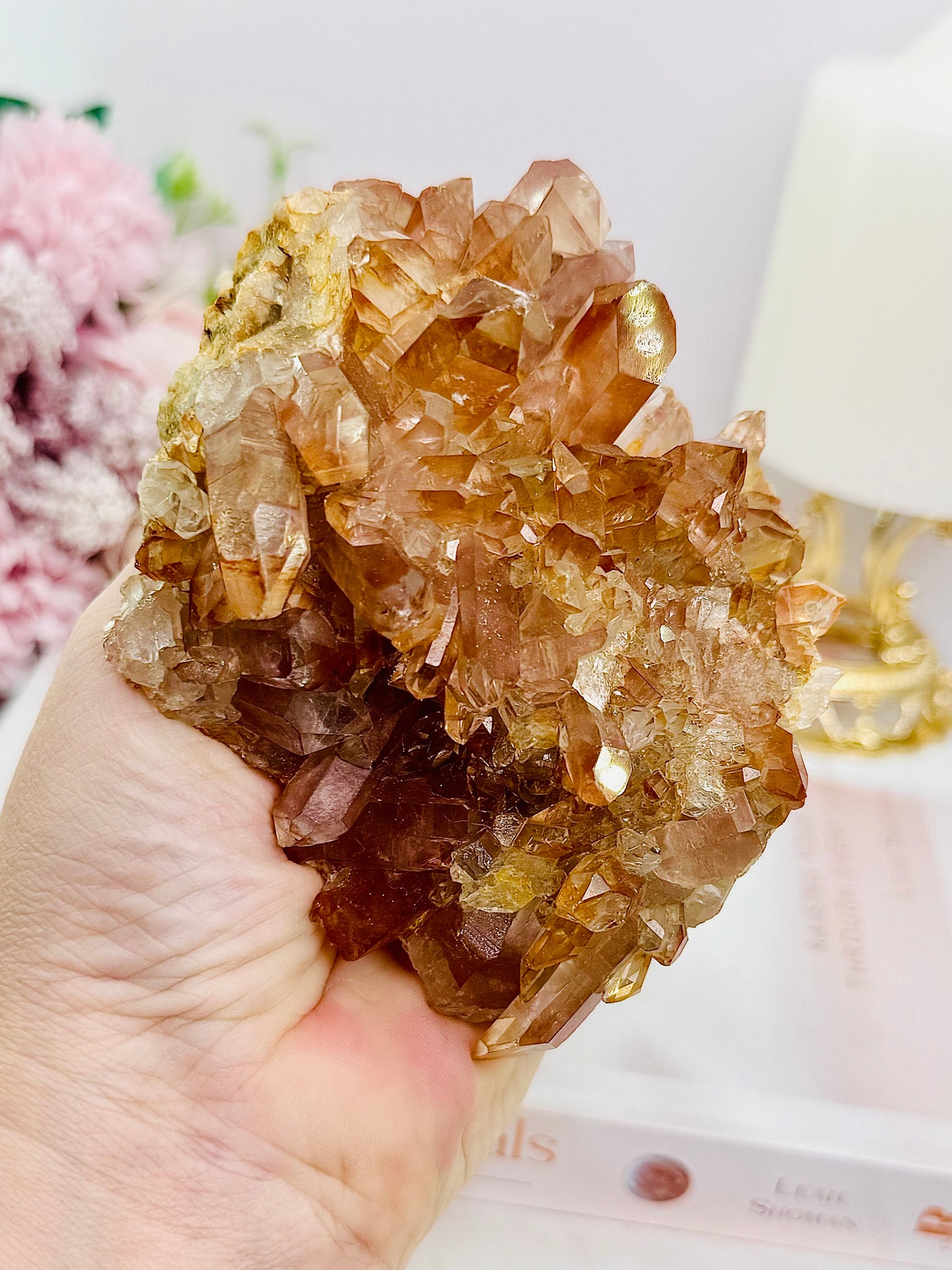 Incredible Large 408gram Tangerine Quartz Cluster From Brazil