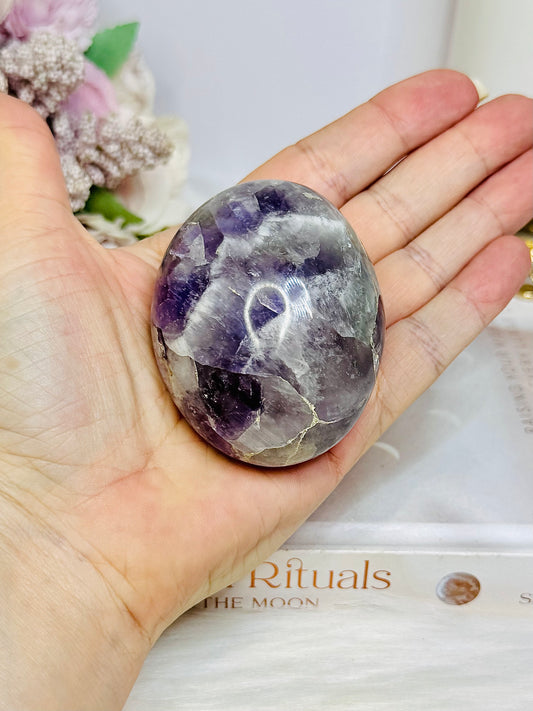 Large Chunky Chevron Amethyst Palm Stone