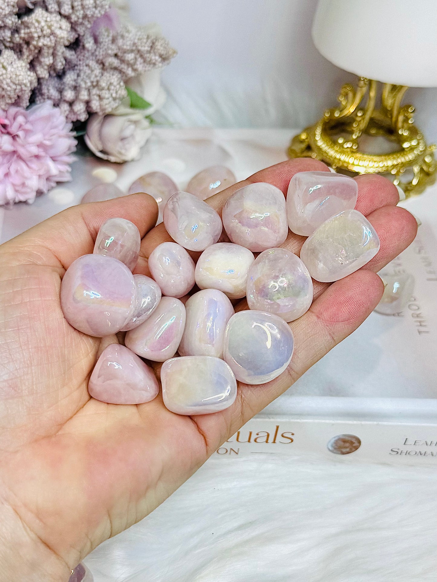 Rose Quartz Angel Aura Small Tumbles $4 each