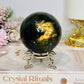 Large Labradorite Sphere 449g On Silver Stand (stand used in pic is display only)