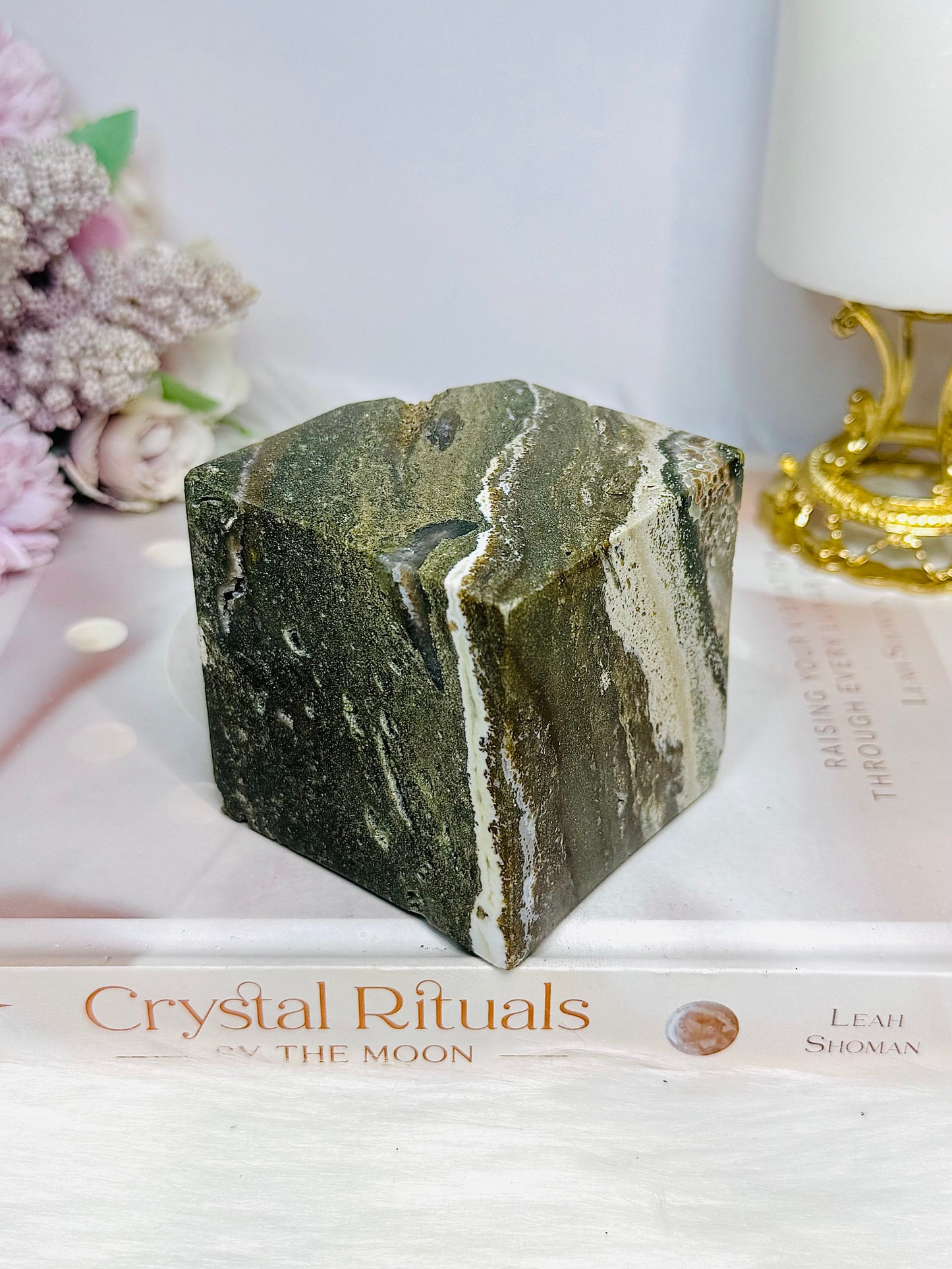 Large Ocean Jasper Druzy Cube 616g
