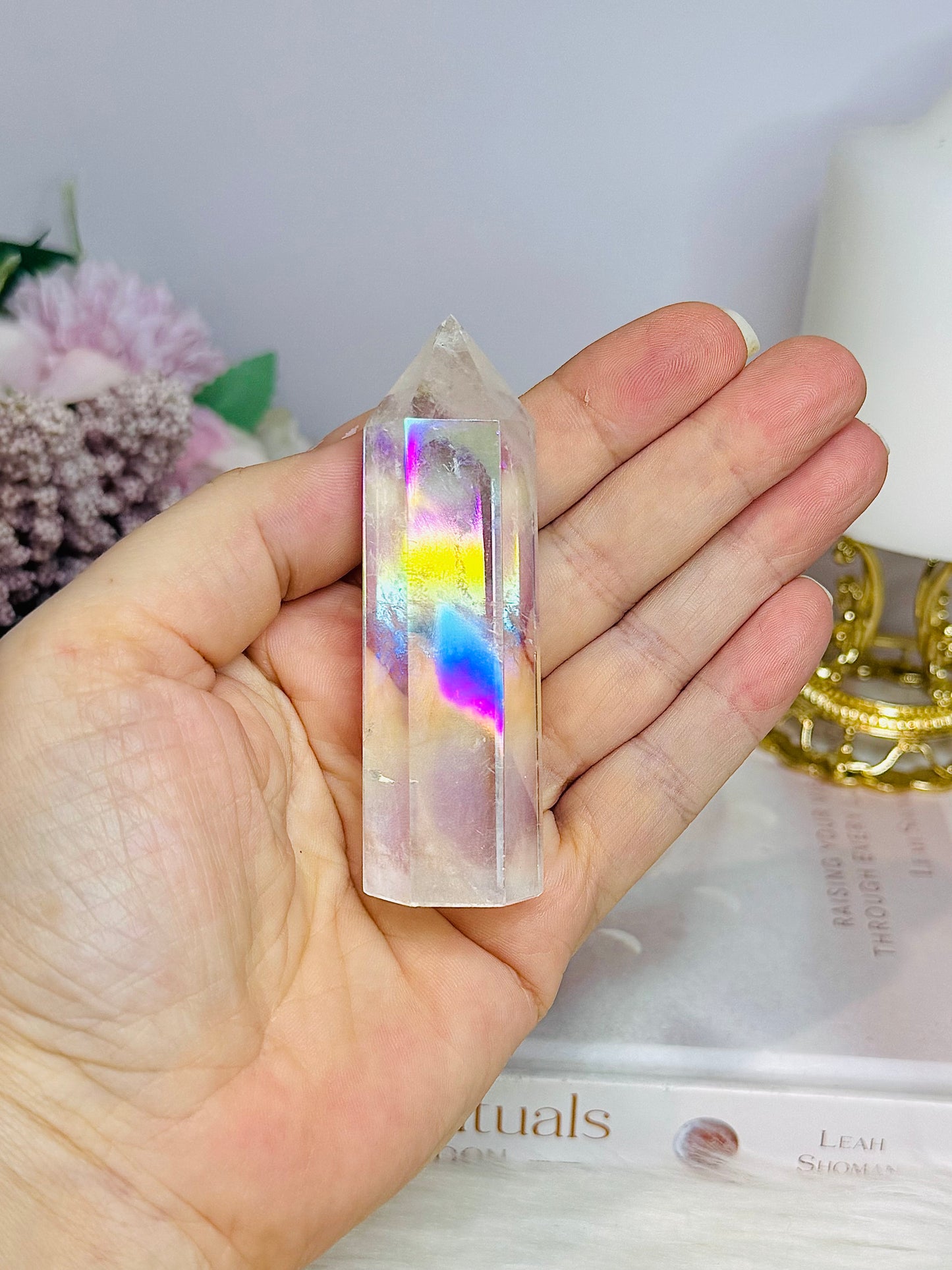 Clear Quartz Angel Aura Tower 8.5cm
