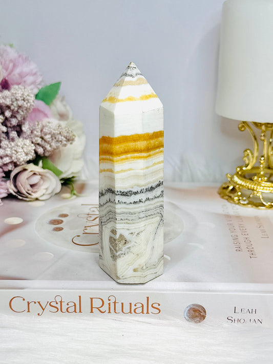Orange Dentrictic Calcite Tower 11cm