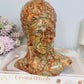 Large Red Vein Jasper Carved American Indian Chief 17cm 1.65KG