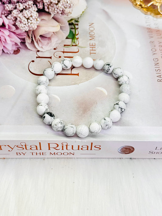 Supports Anxiety ~ Beautiful Howlite Bracelet in Gift Bag