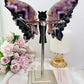 Stunning Large 24cm Chevron | Dream Amethyst Wings on Owl Stand