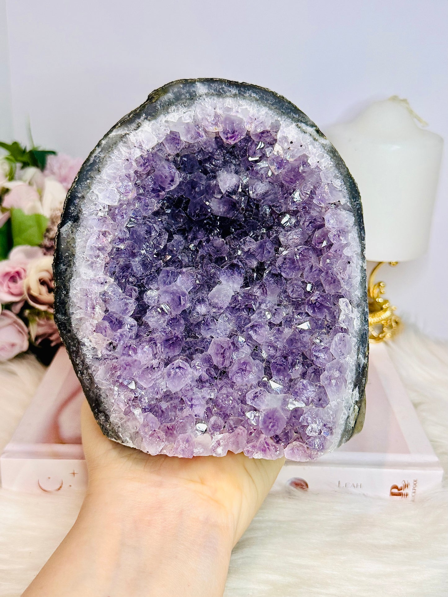 Large Base Cut Amethyst Cluster 15.5cm 2KG