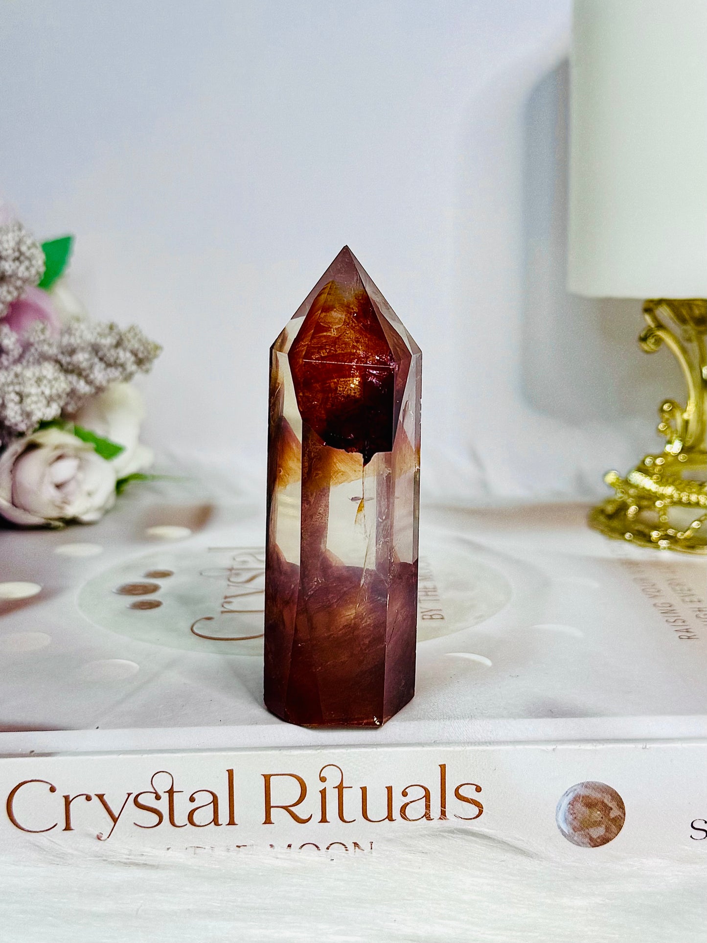 High Grade Fire Quartz Tower Full of Rainbows 8cm