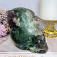Large Fluorite Carved Skull with Bear Head 1.68KG