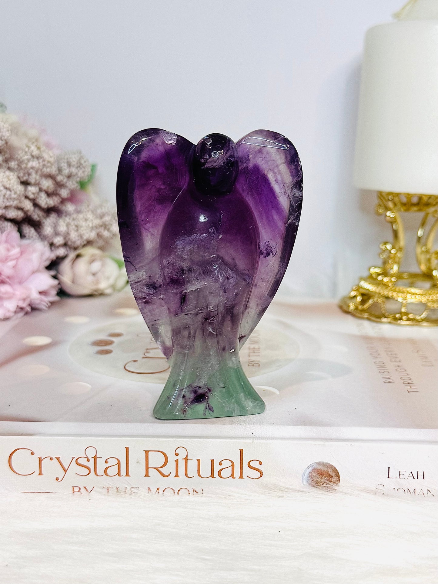 Rainbow Fluorite Angel Carving 9.5cm