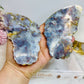 Colourful Agate Carved Butterfly Wings 12.5cm On Stand
