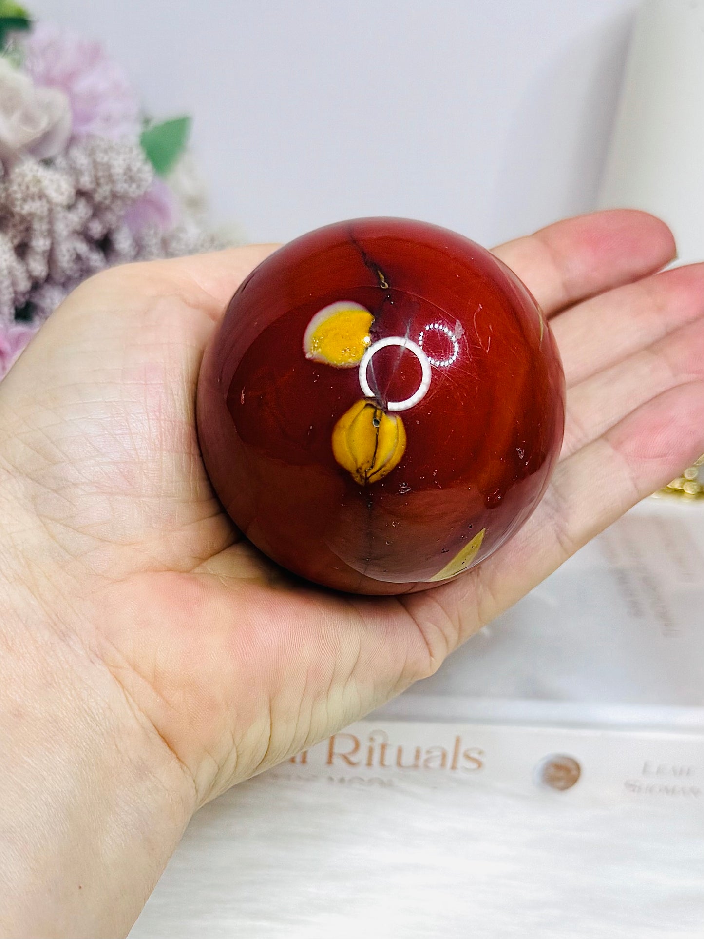 Mookaite Jasper Sphere on Stand 301g
