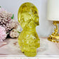 High Grade Citrine Carved Skulls with Rainbows 12cm 425g