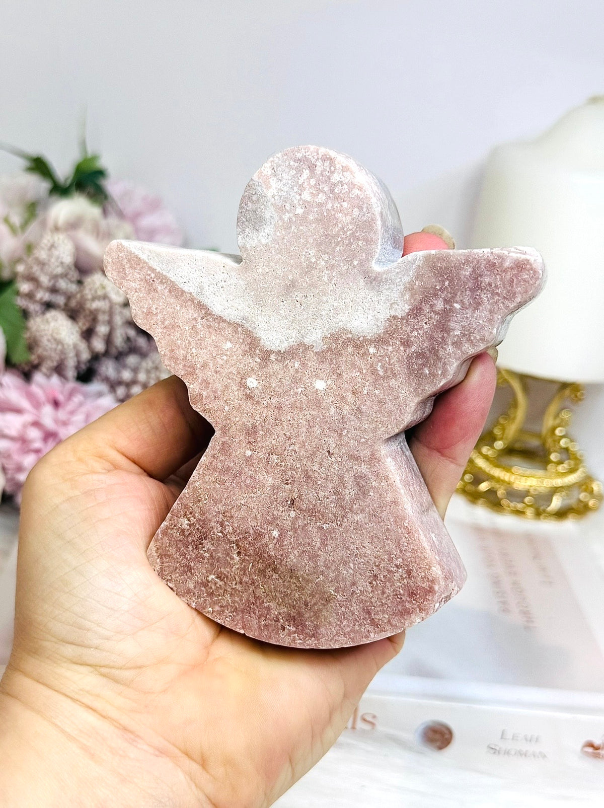 Chunky Pink Amethyst Carved Angel 10.5cm 332g