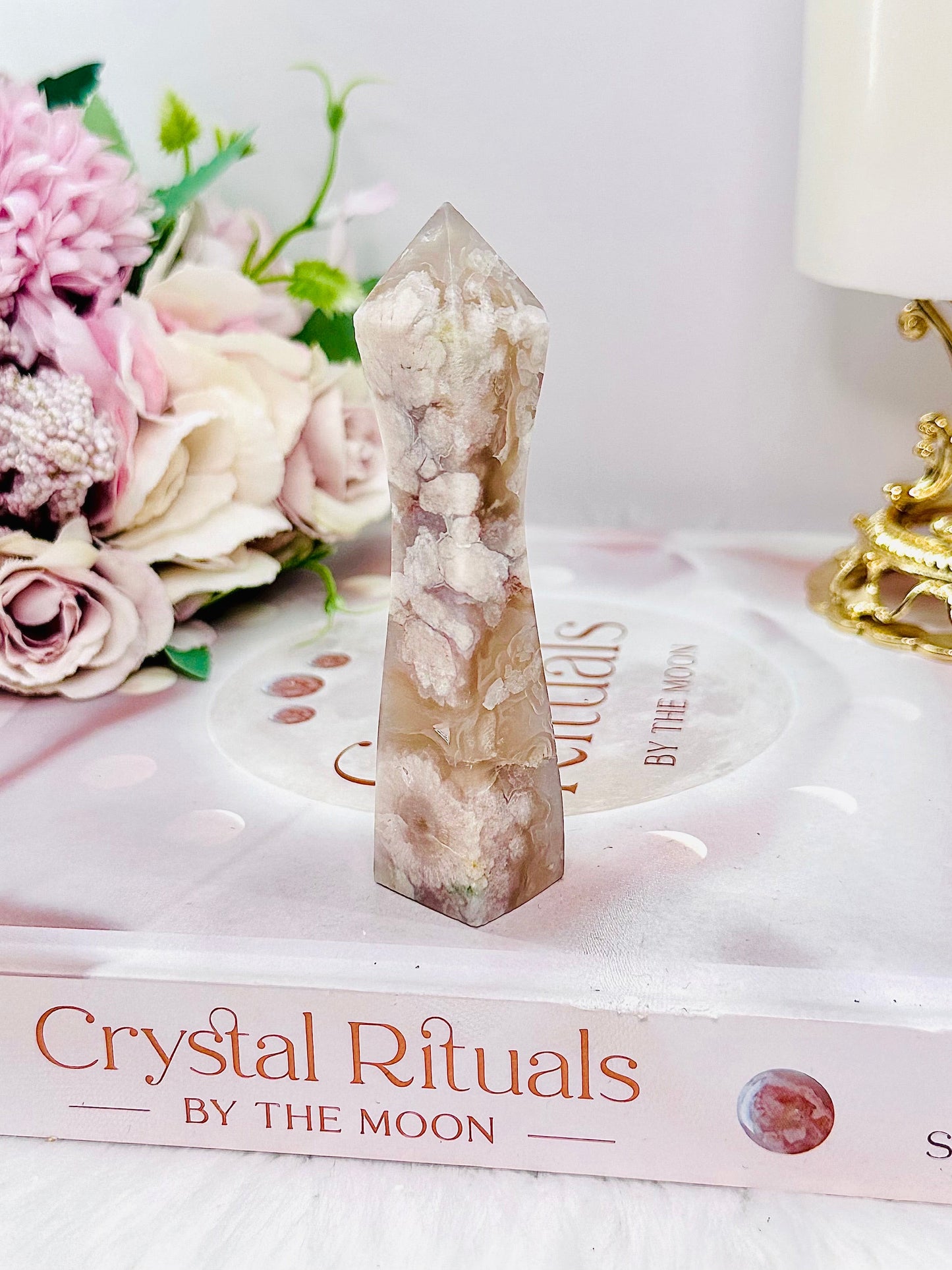 Uniquely Cut Flower Agate Tower 9.5cm From Madagascar