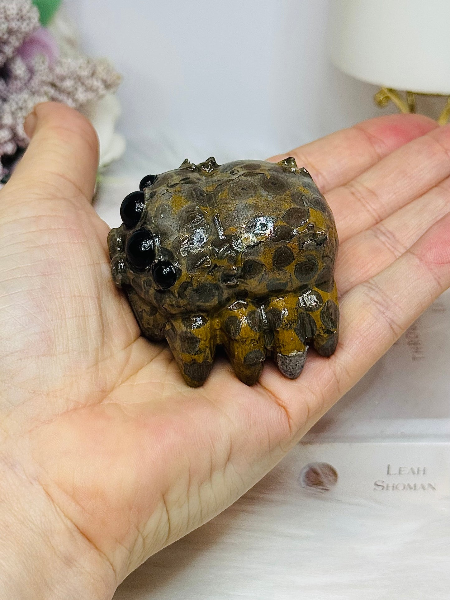 Ocean Jasper Spider Carving 5cm