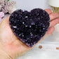 Large High Grade Amethyst Cluster Heart on Stand 328g