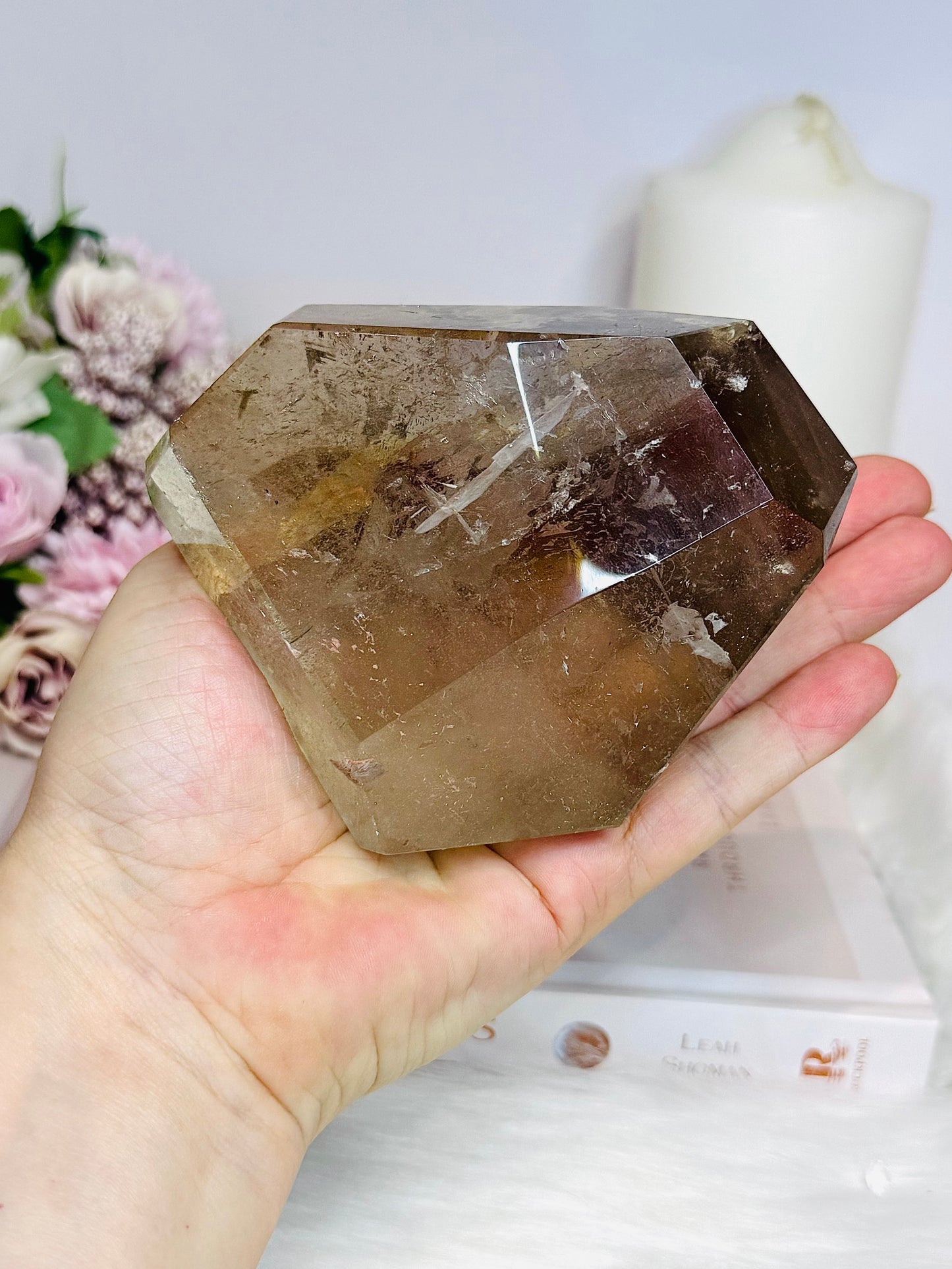 Natural Large Smokey Quartz Freeform On Stand from Brazil 15.5cm 667g