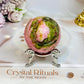 Thulite Sphere with Epidote 209g On Stand